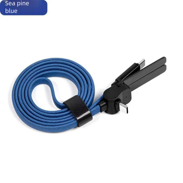 Cable de Carga Rápida de 60W + Soporte 2 en 1, Cable Cargador Manos Libres para Ver Películas en Escritorio/Coche/Viaje