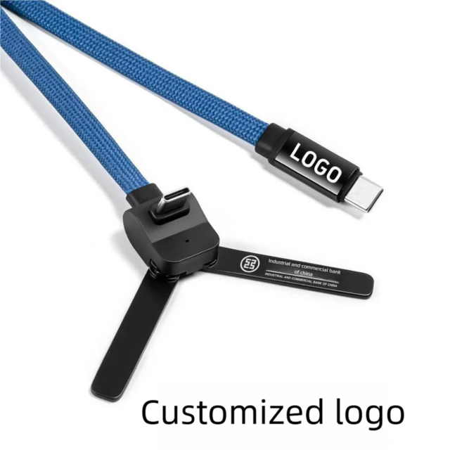Cable de Carga Rápida de 60W + Soporte 2 en 1, Cable Cargador Manos Libres para Ver Películas en Escritorio/Coche/Viaje