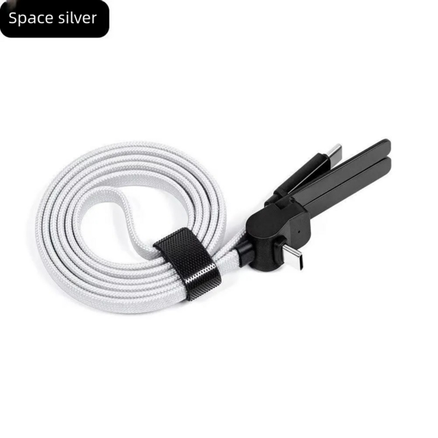 Cable de Carga Rápida de 60W + Soporte 2 en 1, Cable Cargador Manos Libres para Ver Películas en Escritorio/Coche/Viaje