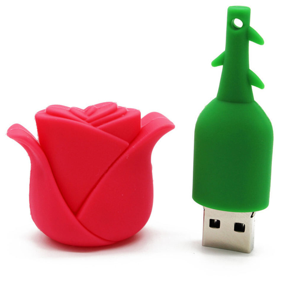 Rose Flashdrive Cartoon Rose Usb Flash Drive Pvc Business Flower Memory Stick 128gb 2gb ...