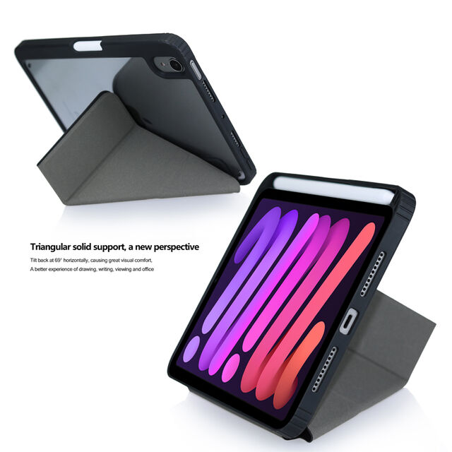 حافظة تابلت متينة قابلة للطي مع حامل قلم، حماية 360 درجة، ظهر صلب من البولي يوريثين والبولي كربونات، أسود، أزرق، أخضر