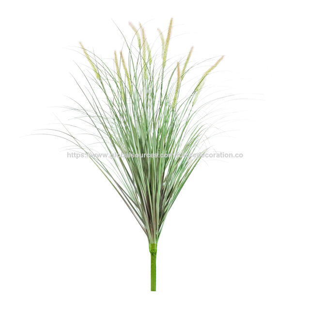 Artículo de gran venta en 2025: brote de flor de hierba artificial amarilla/verde de 35 cm con maceta de plástico