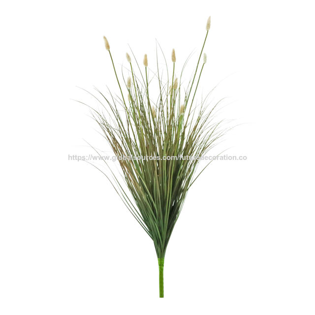 Artículo de gran venta en 2025: brote de flor de hierba artificial amarilla/verde de 35 cm con maceta de plástico