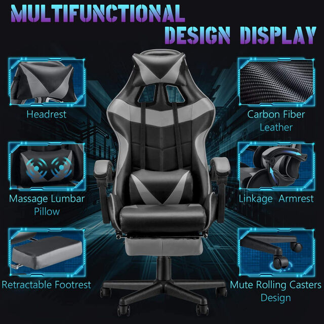 ODM OEM Luxus Kunstleder Gaming Stuhl mit Massage, Ergonomischer Gamer Stuhl für Büro und Zuhause