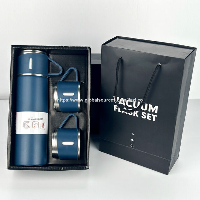 Precio de Fábrica Vaso Aislado al Vacío de Acero Inoxidable 304 con Juego de Regalo de 3 Tapas Botella Térmica de Agua para Negocios y Exteriores