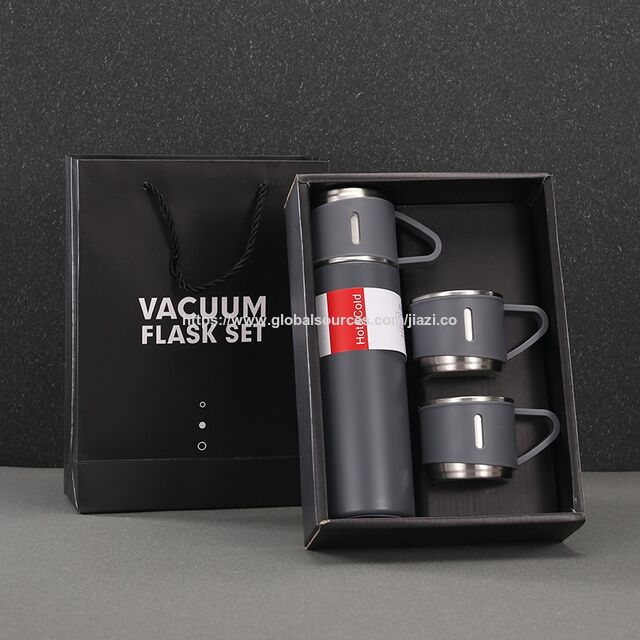 Precio de Fábrica Vaso Aislado al Vacío de Acero Inoxidable 304 con Juego de Regalo de 3 Tapas Botella Térmica de Agua para Negocios y Exteriores