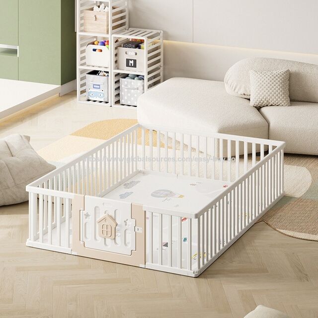 Stoff-Laufstall, Baby-Sicherheitszaun, Krabbelmatte, Sturzschutz