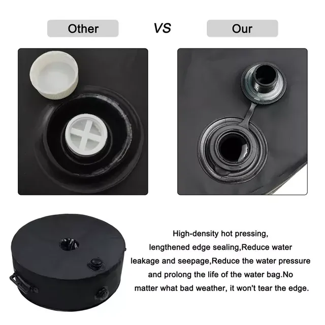 Sac Lesté Imperméable en PVC pour Parasol d'Extérieur, Robuste, avec 2 Poignées