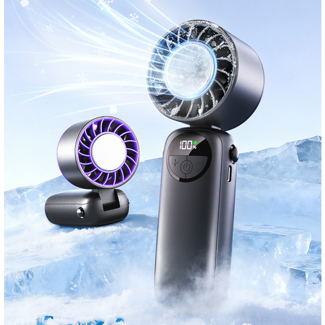 Ventilador de mano de refrigeración, paquete de hielo semiconductor, turbina de alta velocidad, carga portátil, plegable, mini ventilador pequeño
