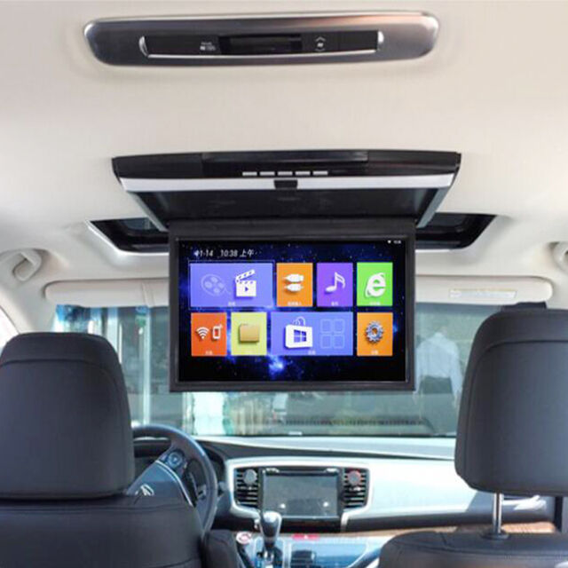 Monitor de TV con Pantalla IPS Grande para Techo de Coche, Reproductor de Video Mp5 con Soporte de Techo, Abatible
