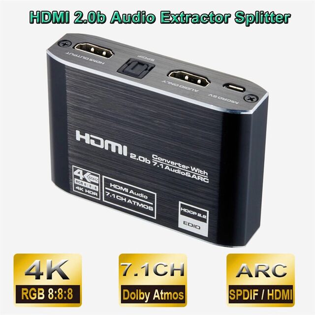 V2.0 4K HDMI zu HDMI+SPDIF+3.5mm Audio+ARC Konverter