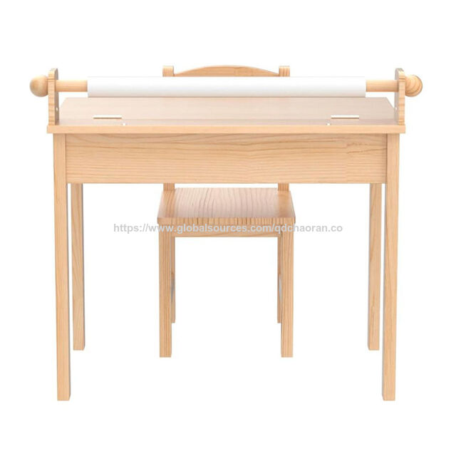Kinderschreibtisch-Set aus Massivholz zum Fabrikpreis, ideal für Kindergarten und Spielzimmer