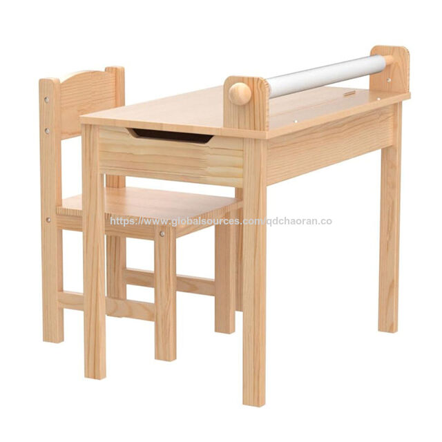 Kinderschreibtisch-Set aus Massivholz zum Fabrikpreis, ideal für Kindergarten und Spielzimmer