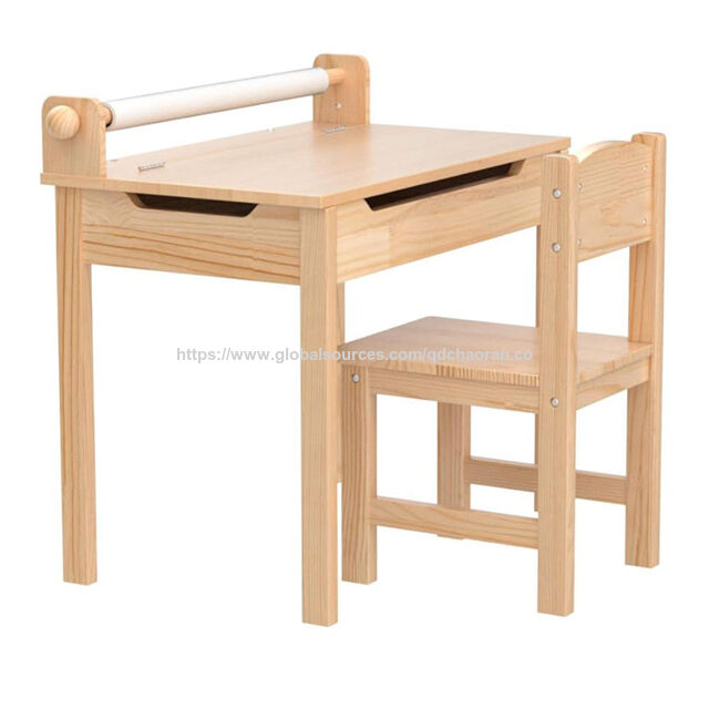 Kinderschreibtisch-Set aus Massivholz zum Fabrikpreis, ideal für Kindergarten und Spielzimmer