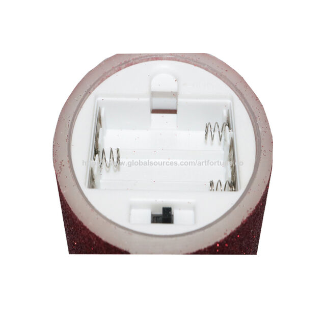 Bougie LED, Bougie LED sans Flamme à Piles 7.5*14cm avec Laque Rouge pour la Décoration de la Maison