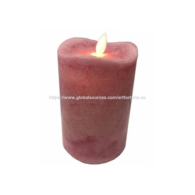 Bougie LED, Bougie LED sans Flamme à Piles 7.5*14cm avec Laque Rouge pour la Décoration de la Maison