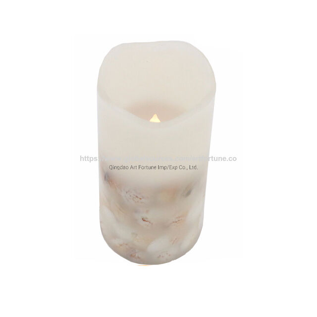 Bougie LED, Bougie LED sans Flamme à Piles 7.5*14cm avec Laque Rouge pour la Décoration de la Maison