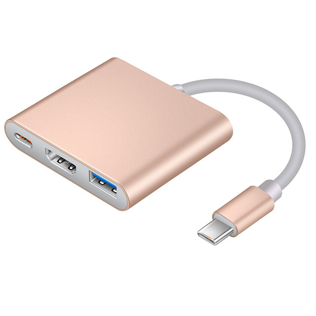 3-in-1 USB 3.0 Hub mit Typ-C HDMI-Anschluss, USB-C-Hub für MacBook