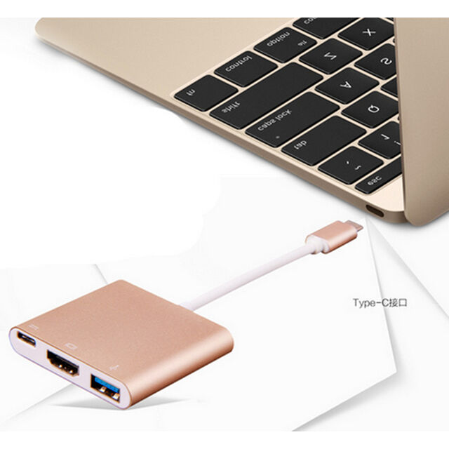 3-in-1 USB 3.0 Hub mit Typ-C HDMI-Anschluss, USB-C-Hub für MacBook