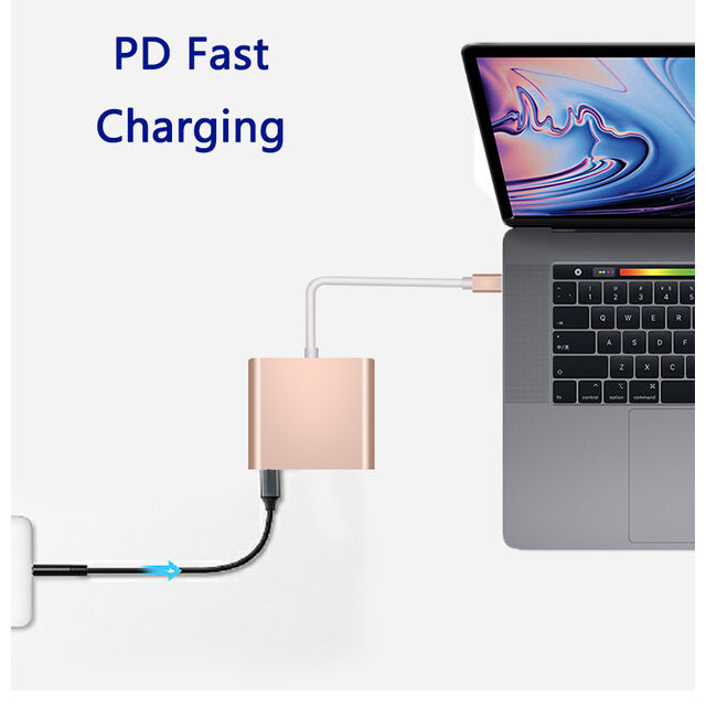 3-in-1 USB 3.0 Hub mit Typ-C HDMI-Anschluss, USB-C-Hub für MacBook