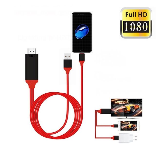 3-in-1-Handy-zu-HDMI-TV-Kabel USB-zu-HDMI-Adapter Kompatibel mit iOS/Micro