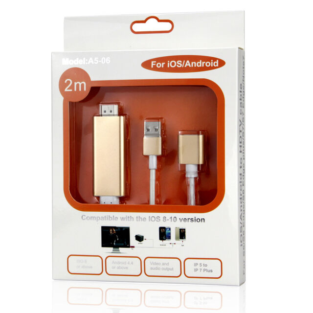 3-in-1-Handy-zu-HDMI-TV-Kabel USB-zu-HDMI-Adapter Kompatibel mit iOS/Micro