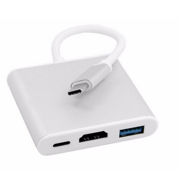 3-in-1 USB 3.1 Typ-C auf 4K HDMI USB 3.0 Typ-C Buchse Kabeladapter Konverter Hub