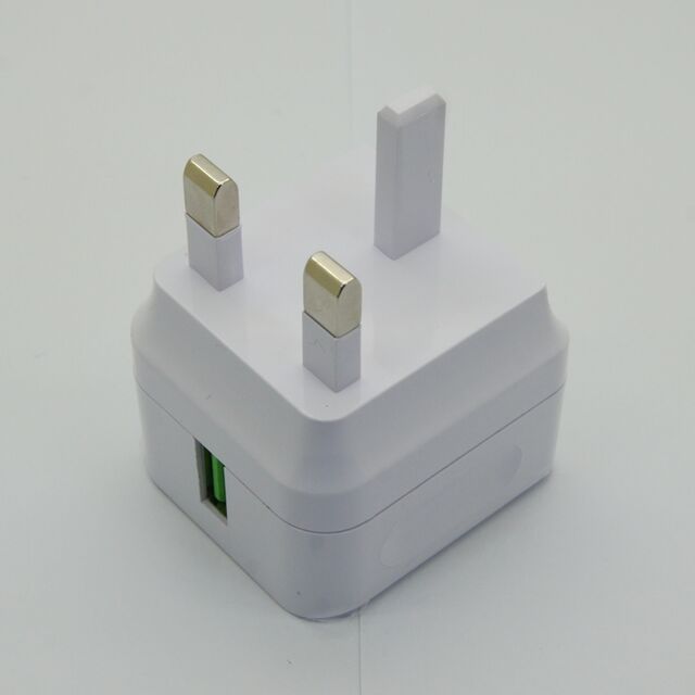 شاحن حائط USB QC 3.0 بمنفذ واحد، إصدار المملكة المتحدة