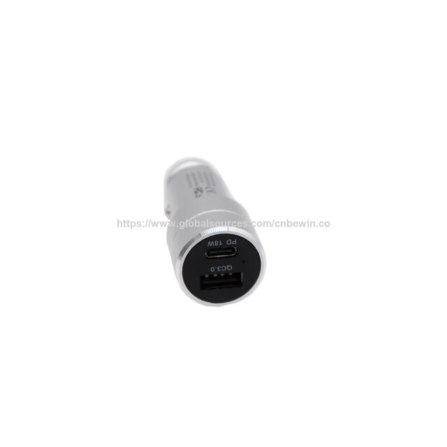 شاحن سيارة USB بمنفذ PD وشحن سريع QC3