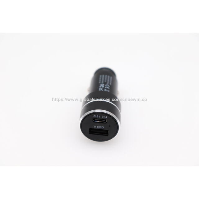 شاحن سيارة USB بمنفذ PD وشحن سريع QC3