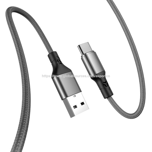 Cable de datos ASPOR AC-25 tipo C PD 3A de carga rápida, 2 en 1 para iPhone, carga rápida y sin dañar el teléfono