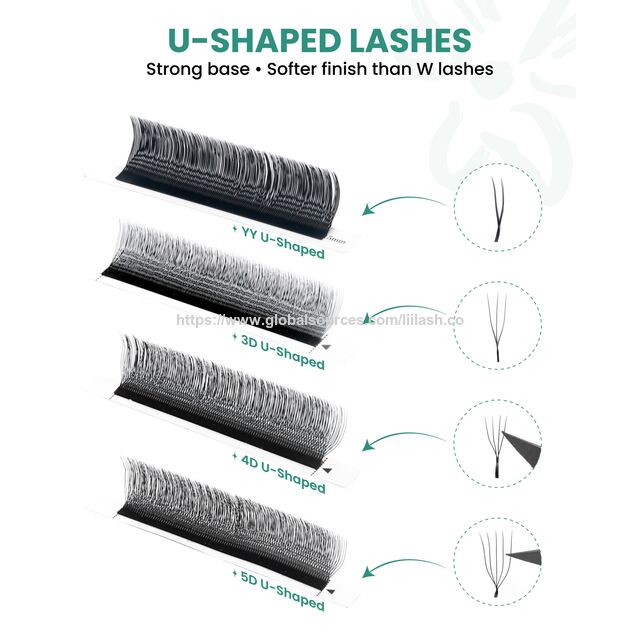 Extensions de Cils YY 3D 4D 5D U, Tissées à la Main, Vison Premium Doux, Léger, Naturel, Cils Croisés Parallèles en Forme de Fleur