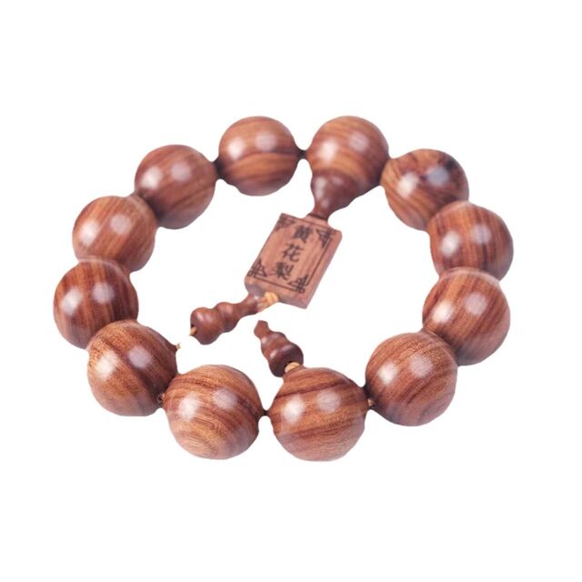 Pulseira de contas de Buda, pera amarela, jacarandá, pulseiras masculinas e femininas, ornamentos culturais, artesanato em madeira, contas de oração