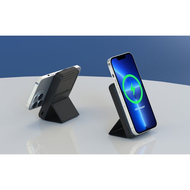 Batería Magsafe, Power Bank Magnético Plegable de 10000mAh con Pantalla LED de Cable USB-C, Carga Rápida PD de 22.5W Portátil Inalámbrica