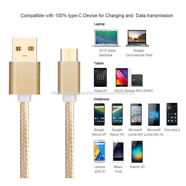 Cable Cargador de Datos USB Tipo C para Huawei P9 EVA-L09/L19/G9 Lite/P9-Plus VIE-L29