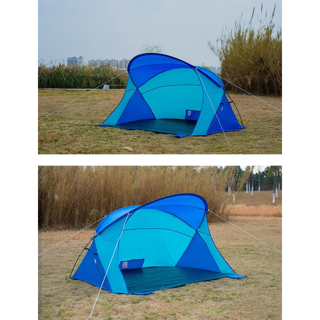 Tenda de Praia Dobrável com Proteção UV, Montagem Rápida, Leve, Toldo Solar para Família ao Ar Livre