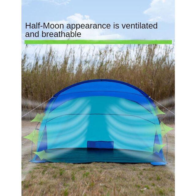 Tenda de Praia Dobrável com Proteção UV, Montagem Rápida, Leve, Toldo Solar para Família ao Ar Livre