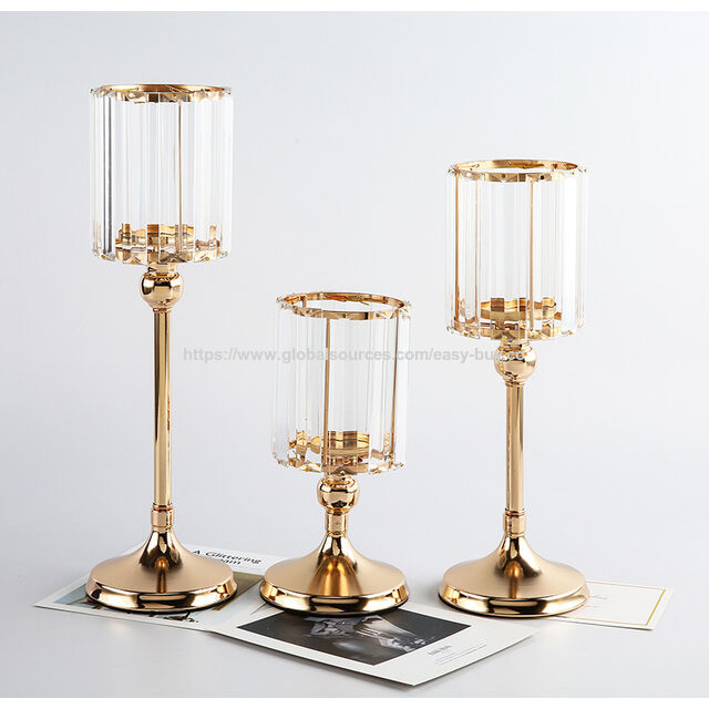 Kandelaber im europäischen Stil, Metall-Glas-Kerzenhalter, Dekoration, leichter Luxus, für chinesische und westliche Esstische, Ausstellungsräume, Zuhause