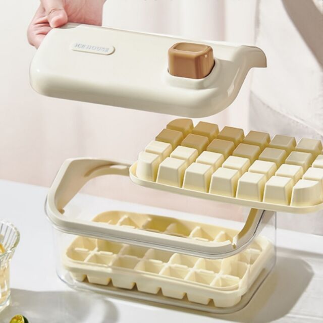 Nouveau Moule à Glaçons Double Couche, Bac à Glaçons Type Presse, Qualité Alimentaire, Boîte de Rangement de Glace pour Réfrigérateur, Grande Capacité