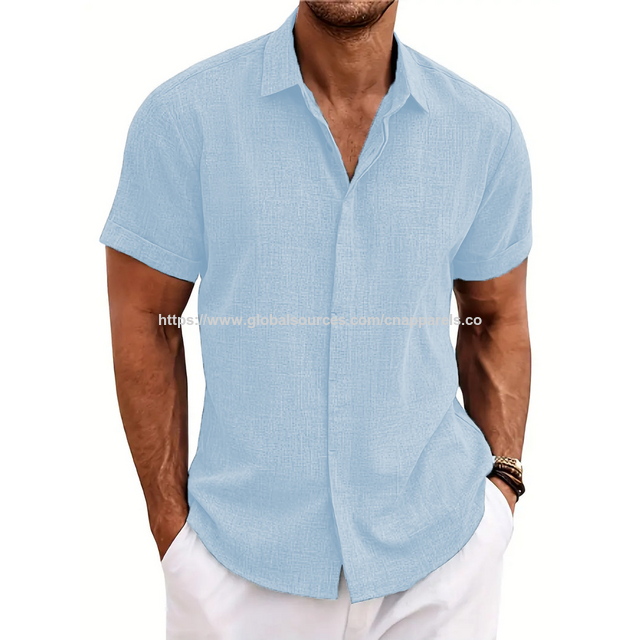 Smart Casual Poloshirt/Hemd aus Polyester - Herren Kurzarm, Individuelles Hemd, Freizeitkleidung