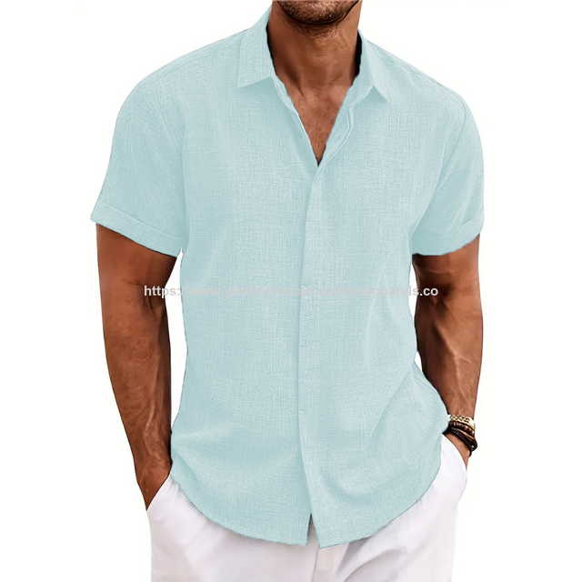 Smart Casual Poloshirt/Hemd aus Polyester - Herren Kurzarm, Individuelles Hemd, Freizeitkleidung