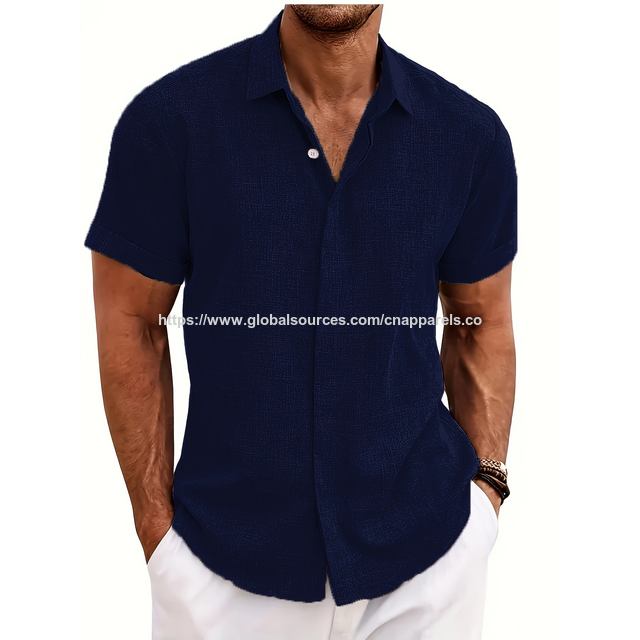 Smart Casual Poloshirt/Hemd aus Polyester - Herren Kurzarm, Individuelles Hemd, Freizeitkleidung