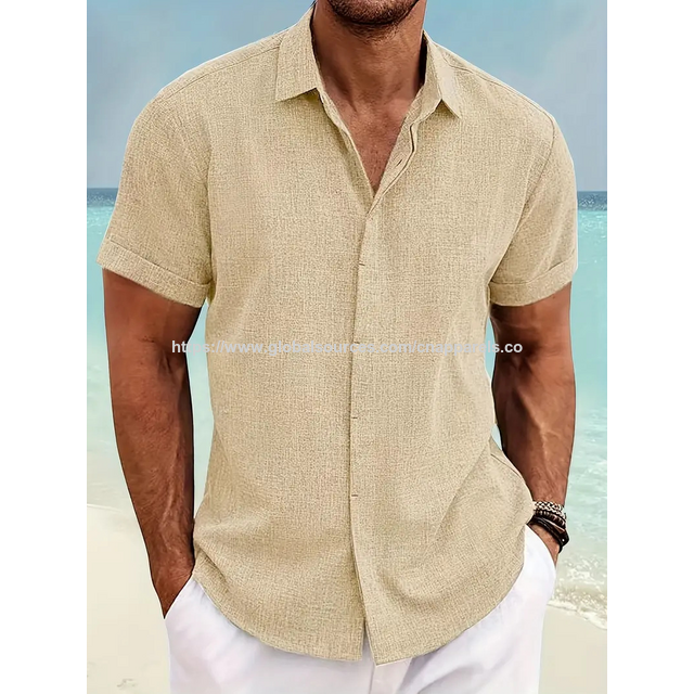 Smart Casual Poloshirt/Hemd aus Polyester - Herren Kurzarm, Individuelles Hemd, Freizeitkleidung