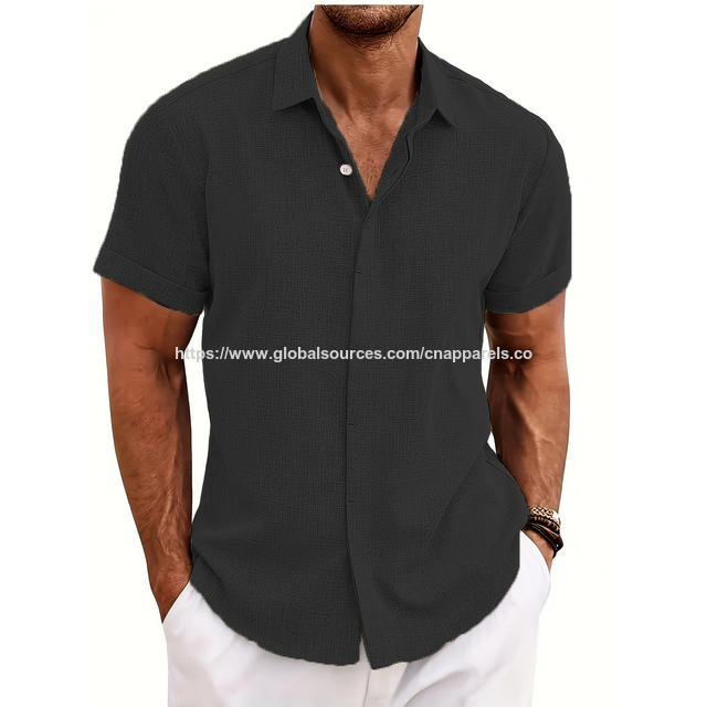 Smart Casual Poloshirt/Hemd aus Polyester - Herren Kurzarm, Individuelles Hemd, Freizeitkleidung