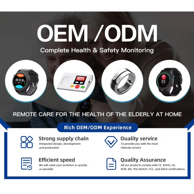 Smartwatch de Segurança OEM para Empresas com SDK, Chamada SOS, Alerta de Queda, Rastreador GPS BLE LBS 4G para Trabalhadores Solitários ao Ar Livre