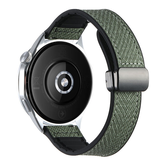 Vente en gros d'usine, bracelet magnétique adhésif en silicone à motif denim pour montres Huawei et Xiaomi, personnalisation OEM/ODM