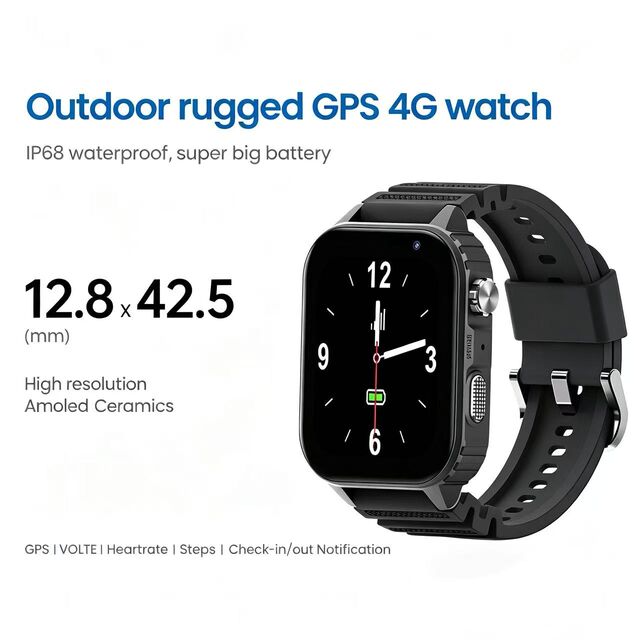 Smartwatch de Segurança OEM para Empresas com SDK, Chamada SOS, Alerta de Queda, Rastreador GPS BLE LBS 4G para Trabalhadores Solitários ao Ar Livre