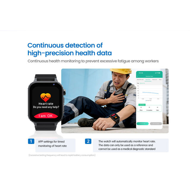 Smartwatch de Segurança OEM para Empresas com SDK, Chamada SOS, Alerta de Queda, Rastreador GPS BLE LBS 4G para Trabalhadores Solitários ao Ar Livre