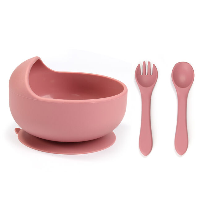 Ensemble d'alimentation en silicone sans BPA pour tout-petits, 5 pièces, motif dinosaure, avec bol à ventouse et cuillère pour 0-12 mois, lavable au lave-vaisselle