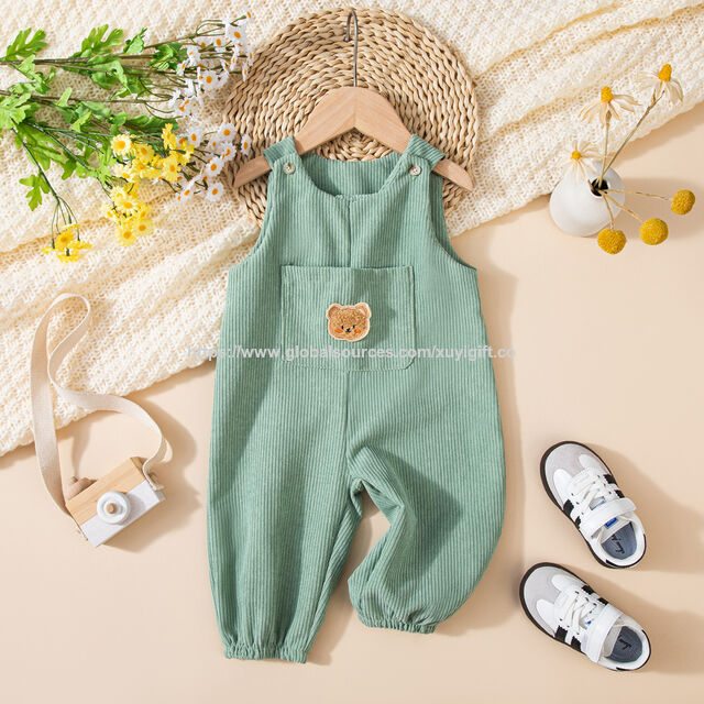 Mono de pana suave para bebé con botones a presión, pelele de una pieza para niño